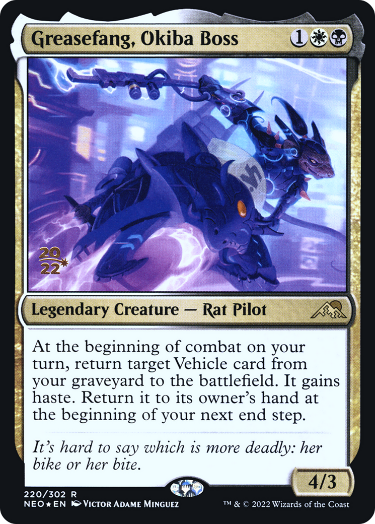 Greasefang, Okiba Boss (220) Foil - Kamigawa: Neon Dynasty Promos