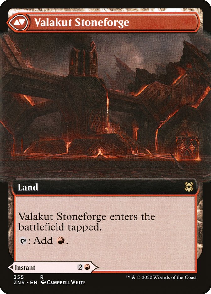Valakut Awakening // Valakut Stoneforge (Extended Art) [Zendikar Rising] Foil