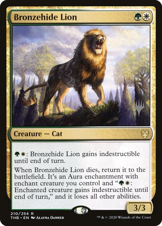 Bronzehide Lion (210p) Foil - Theros Beyond Death Promos