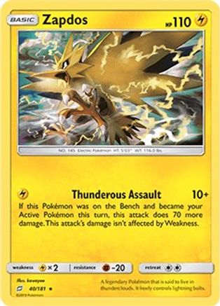 Zapdos (40/181) (Theme Deck Exclusive) [Sun & Moon: Team Up] | Silver Goblin