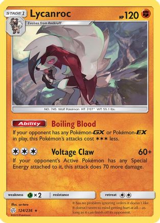 Lycanroc (124) Holofoil - SM  Cosmic Eclipse
