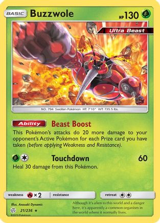 Buzzwole (21) Holofoil - SM  Cosmic Eclipse