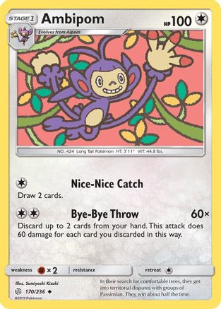 Ambipom (170/236) [Sun & Moon: Cosmic Eclipse] | Silver Goblin