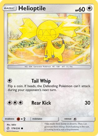 Helioptile (179/236) [Sun & Moon: Cosmic Eclipse] Reverse Holofoil