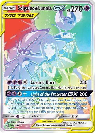 Solgaleo & Lunala GX (Secret) (254) Holofoil - SM  Cosmic Eclipse