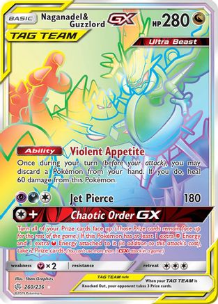 Naganadel & Guzzlord GX (Secret) (260) Holofoil - SM  Cosmic Eclipse