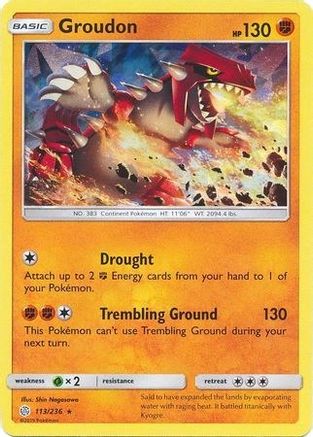Groudon - 113/236 (Cracked Ice Holo) (113) Holofoil - Deck Exclusives
