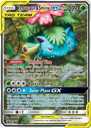 Venusaur & Snivy GX - SM229 (SM229) Holofoil - SM Promos