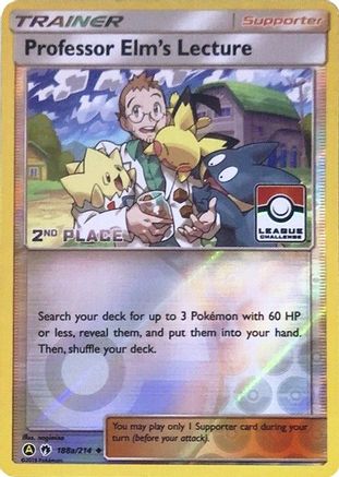 Professor Elm's Lecture - 188a/214 (League Challenge) [2nd Place] (188a) Reverse Holofoil - League & Championship Cards