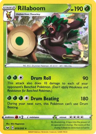 Rillaboom - 015/202 (Cracked Ice Holo) (15) Holofoil - Deck Exclusives