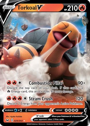 Torkoal V (24) Holofoil - Sword & Shield Base Set