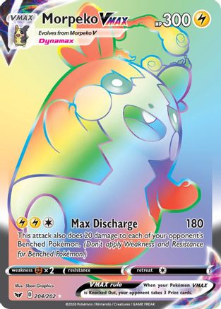 Morpeko VMAX (Secret) (204) Holofoil - SWSH01 Sword & Shield Base Set