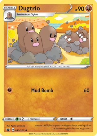 Dugtrio (93) - SWSH01 Sword & Shield Base Set