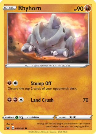 Rhyhorn (097) (97) - SWSH01 Sword & Shield Base Set