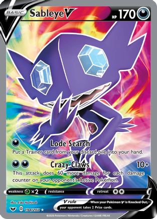 Sableye V (Full Art) (194) Holofoil - SWSH01 Sword & Shield Base Set