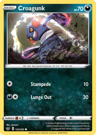 Croagunk (123/202) [Sword & Shield: Base Set] Reverse Holofoil