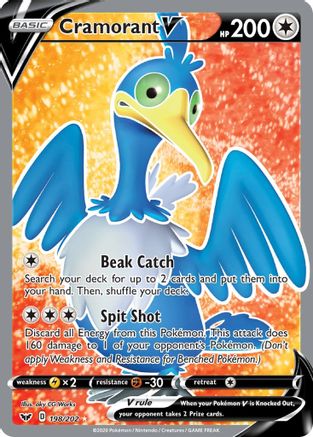 Cramorant V (Full Art) (198) Holofoil - SWSH01 Sword & Shield Base Set