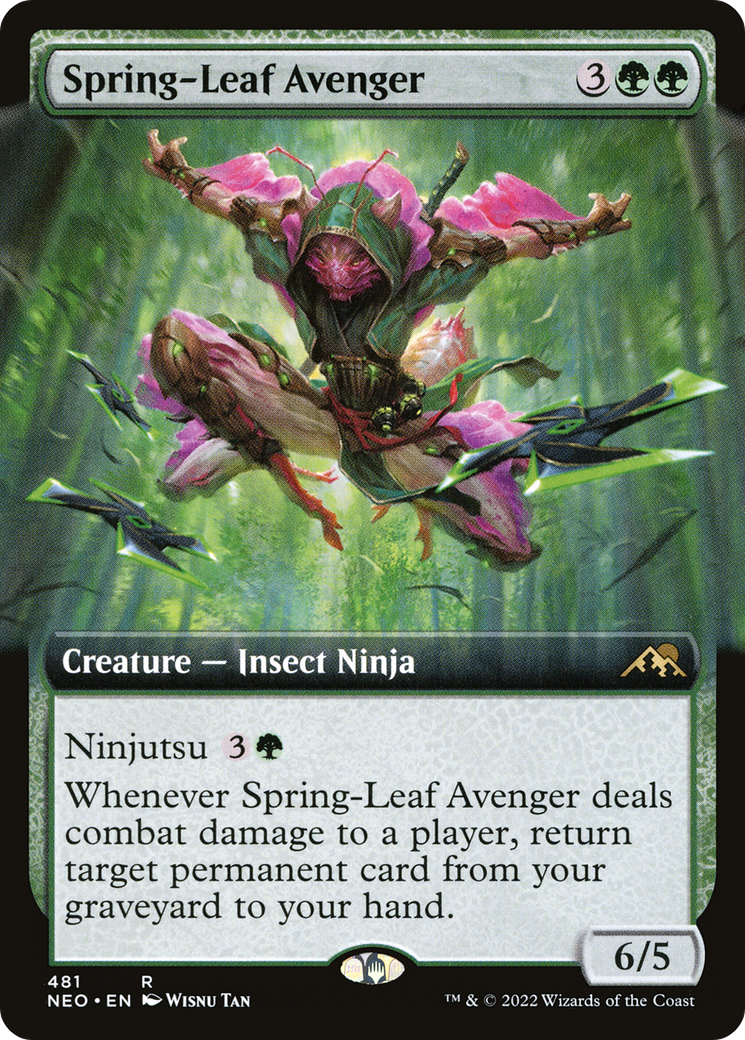 Spring-Leaf Avenger (Extended Art) (481) Foil - Kamigawa: Neon Dynasty