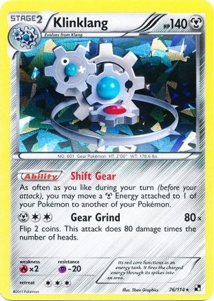 Klinklang - 76/114 (Cracked Ice Holo) (76) Reverse Holofoil - Blister Exclusives