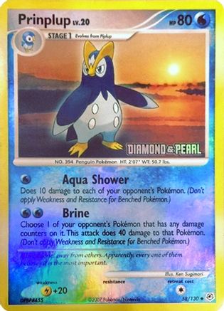 Prinplup - 58/130 [Diamond & Pearl] (58) Holofoil - Burger King Promos