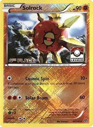 Solrock - 64/146 (Pokemon League) [4th Place] (64) Reverse Holofoil - League & Championship Cards