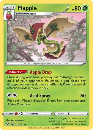 Flapple (22) Holofoil - SWSH02 Rebel Clash
