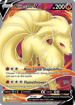Ninetales V (Full Art) (177) Holofoil - SWSH02 Rebel Clash