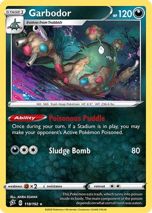 Garbodor (118/192) [Sword & Shield: Rebel Clash] Reverse Holofoil