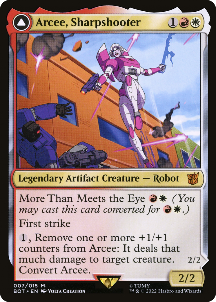 Arcee, Sharpshooter // Arcee, Acrobatic Coupe (007) Foil - Transformers