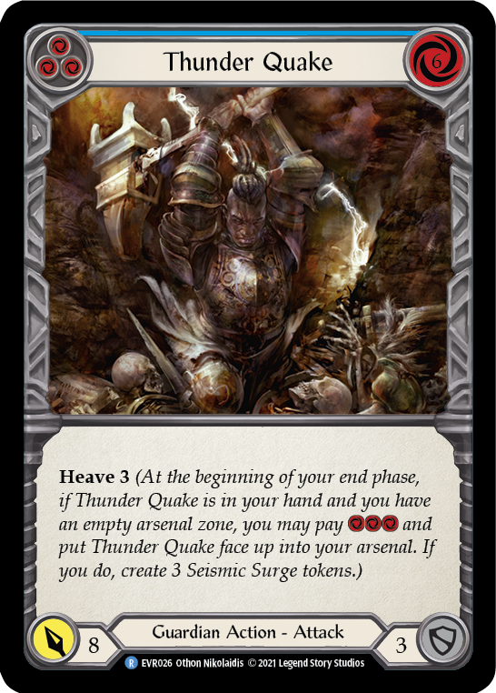 Thunder Quake (Blue) 1st Edition Rainbow Foil (EVR026) - Everfest | Silver Goblin