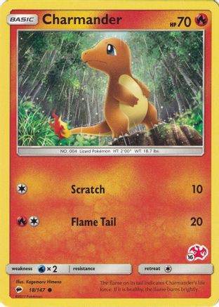 Charmander - 18/147 (#16 Charizard Stamped) (18) - Battle Academy