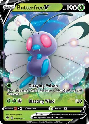 Butterfree V (001/189) [Sword & Shield: Darkness Ablaze] | Silver Goblin