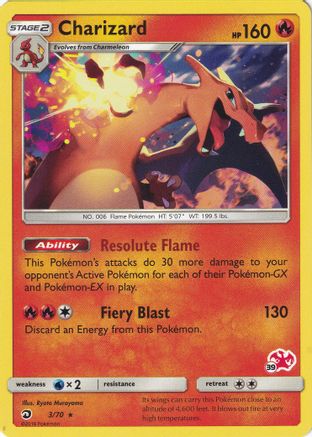 Charizard - 3/70 (#39 Charizard Stamped) (3) - Battle Academy