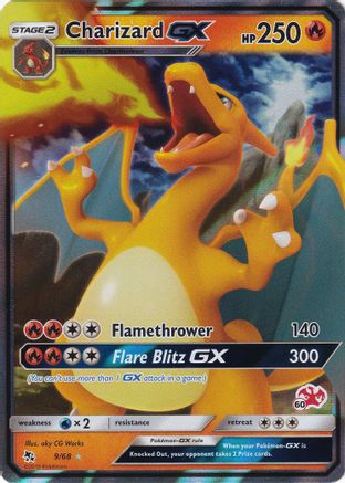Charizard GX - 9/68 (#60 Charizard Stamped) (9) Holofoil - Battle Academy