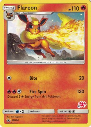 Flareon - SM186 (#27 Charizard Stamped) (SM186) - Battle Academy