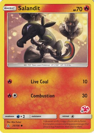 Salandit - 25/156 (#13 Charizard Stamped) (25) - Battle Academy
