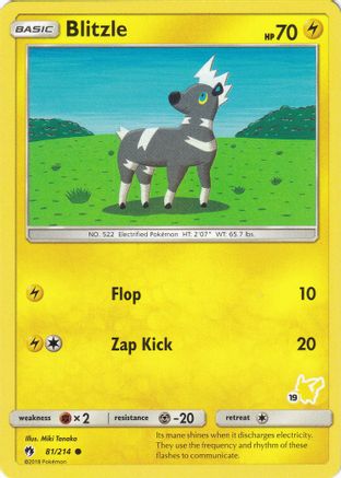 Blitzle (81/214) (Pikachu Stamp #19) [Battle Academy 2020]