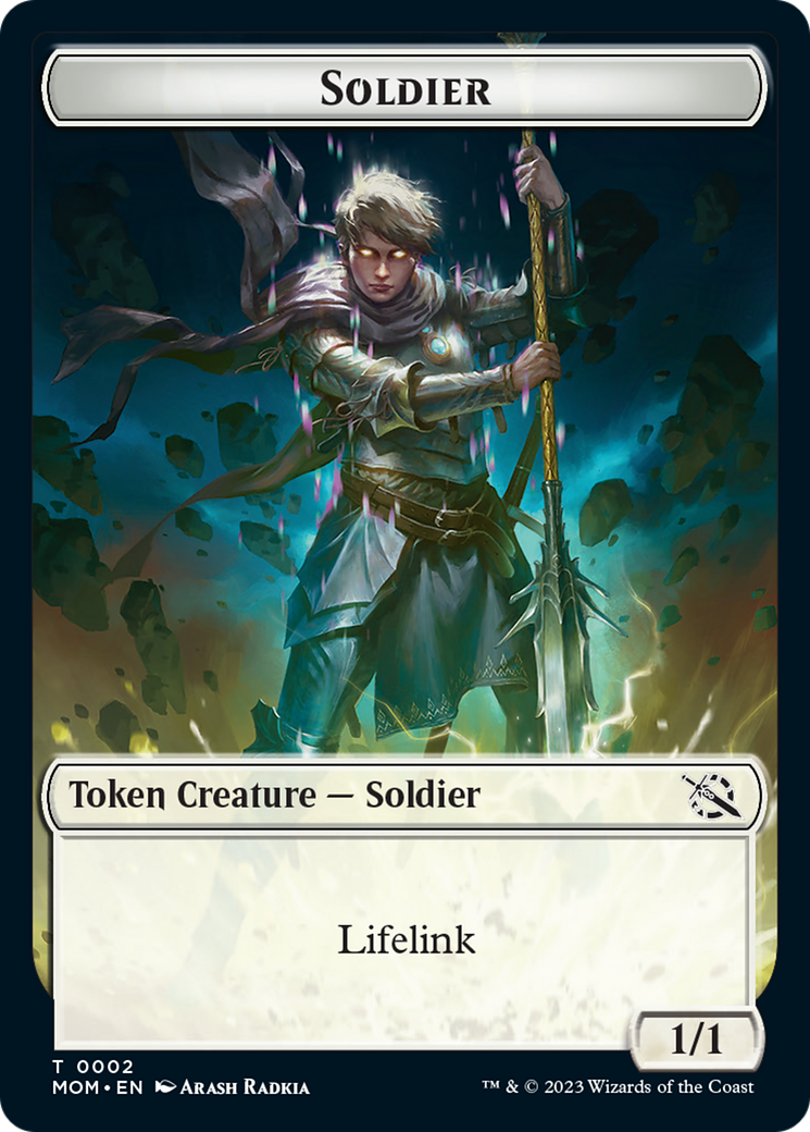 Soldier // Dinosaur Double-Sided Token [March of the Machine Tokens] | Silver Goblin