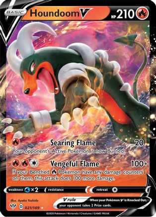 Houndoom V (21) Holofoil - SWSH03 Darkness Ablaze