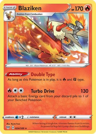 Blaziken (24) Holofoil - SWSH03 Darkness Ablaze