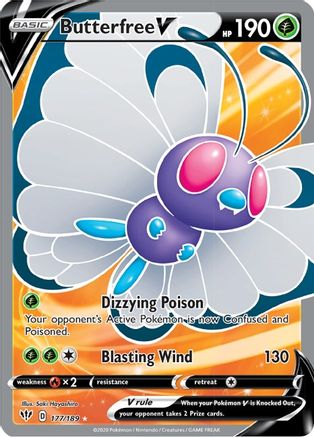Butterfree V (Full Art) (177) Holofoil - SWSH03 Darkness Ablaze