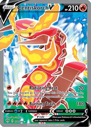 Centiskorch V (Full Art) (179) Holofoil - SWSH03 Darkness Ablaze