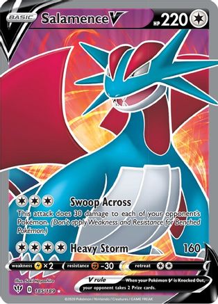 Salamence V (Full Art) (185) Holofoil - SWSH03 Darkness Ablaze