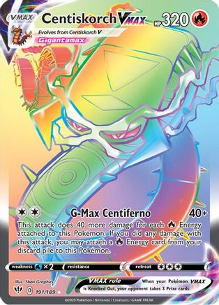 Centiskorch VMAX (Secret) (191) Holofoil - SWSH03 Darkness Ablaze