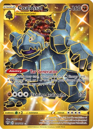 Coalossal (Secret) (198) Holofoil - SWSH03 Darkness Ablaze