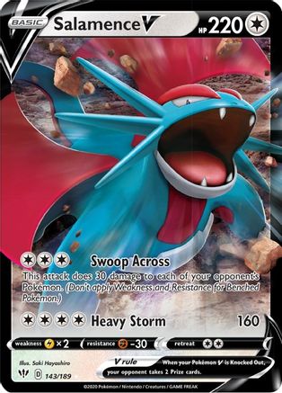 Salamence V (143) Holofoil - SWSH03 Darkness Ablaze