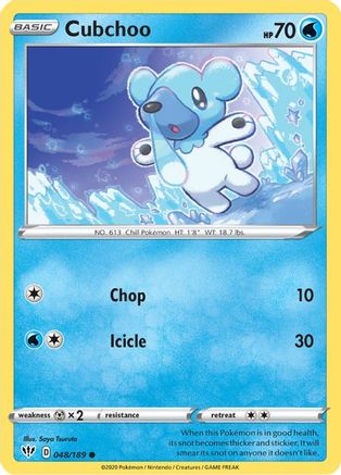 Cubchoo (48) Reverse Holofoil - SWSH03 Darkness Ablaze
