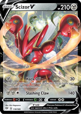 Scizor V (118) Holofoil - SWSH03 Darkness Ablaze