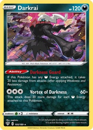 Darkrai (105) Holofoil - SWSH03 Darkness Ablaze