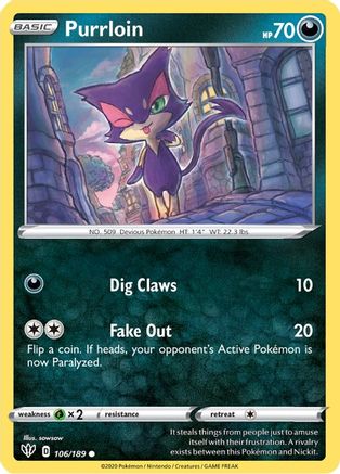 Purrloin (106) - SWSH03 Darkness Ablaze